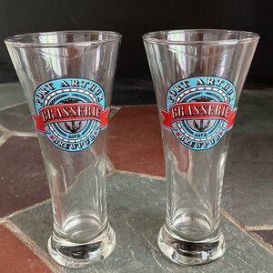 Port Arthur Brasserie and Brew Pub set of 2 beer glasses.